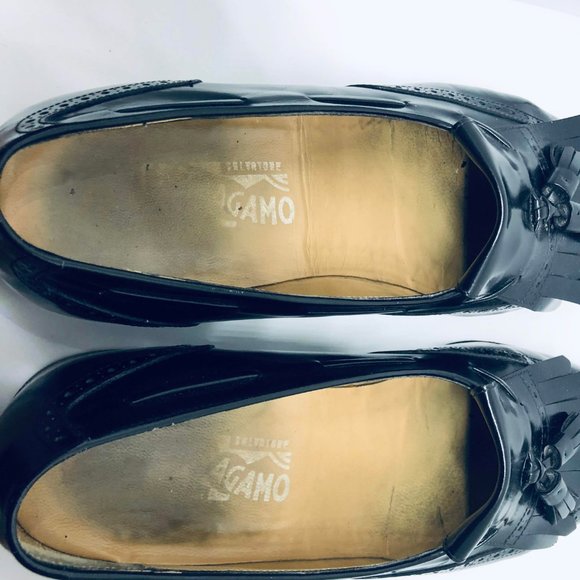 Salvatore Ferragamo Black Slip On Loafers